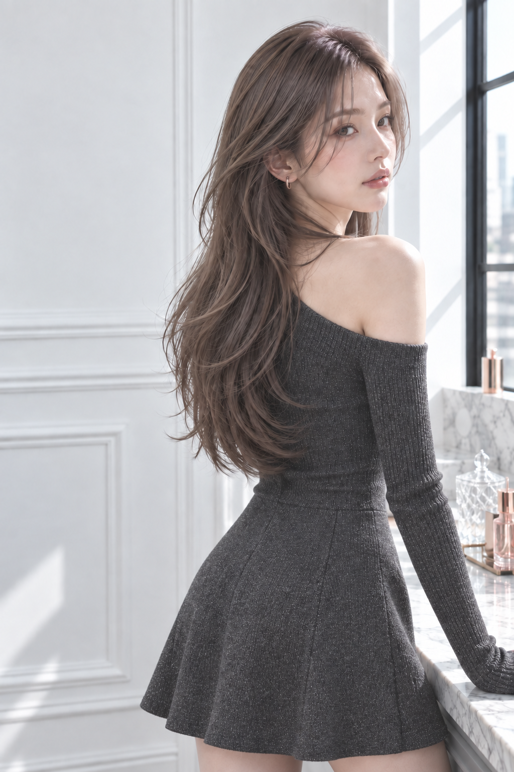 毛先まで整った艶やかなロングレイヤー